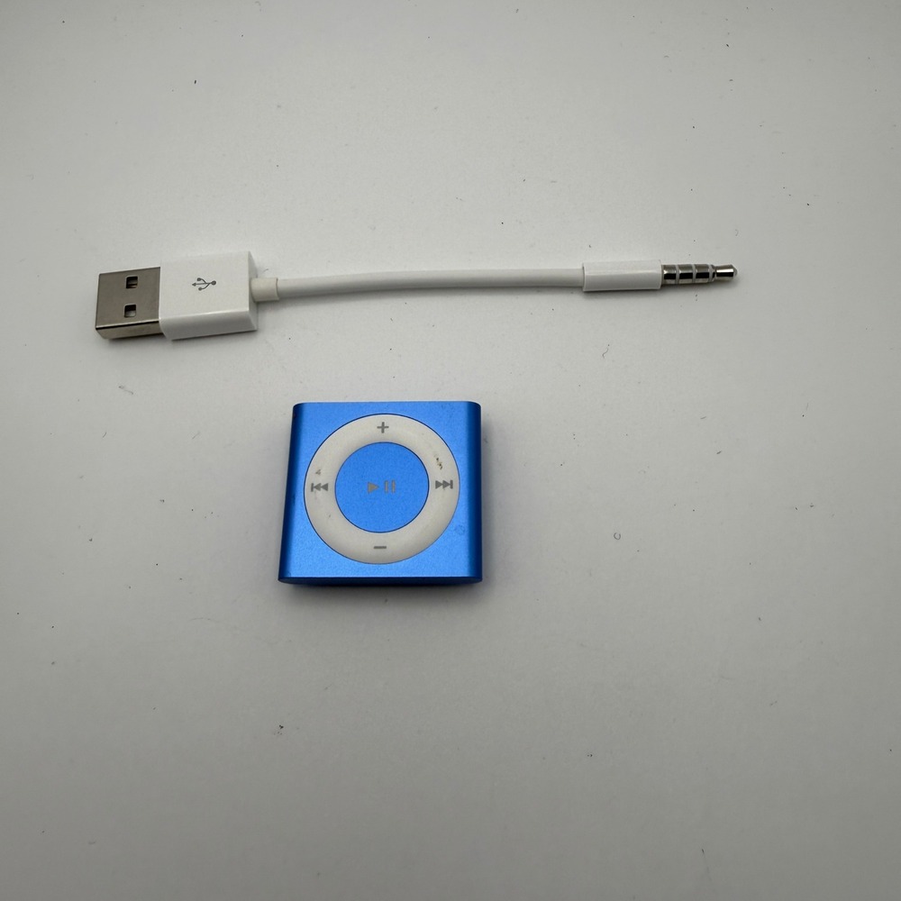 Apple iPod Shuffle 4th Generation Blue 2GB Digital Music Player with USB Cable - Picture 2 of 4